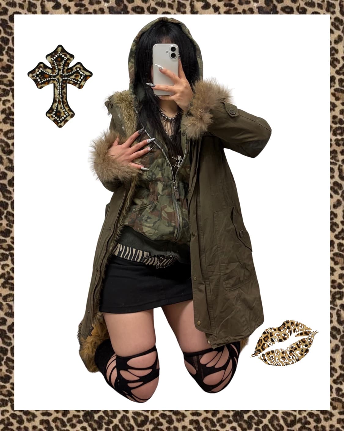 밀리터리 갸루 코디세트 00s y2k 와투케 오네갸루 상품이미지1