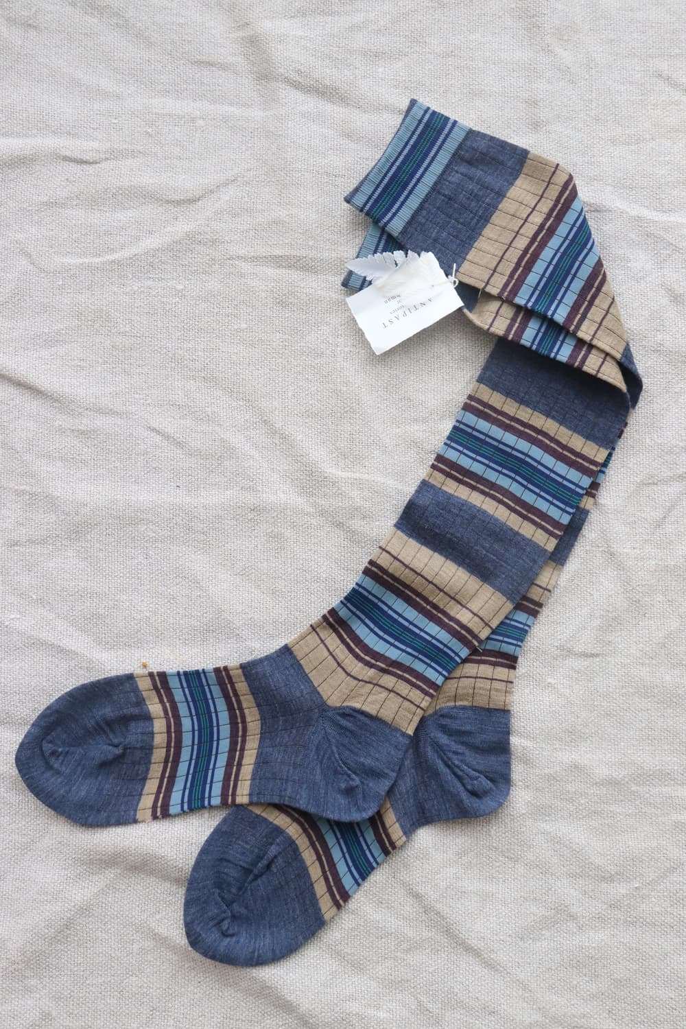 [Antipast] Stripe Long Socks (Blue) 상품이미지2