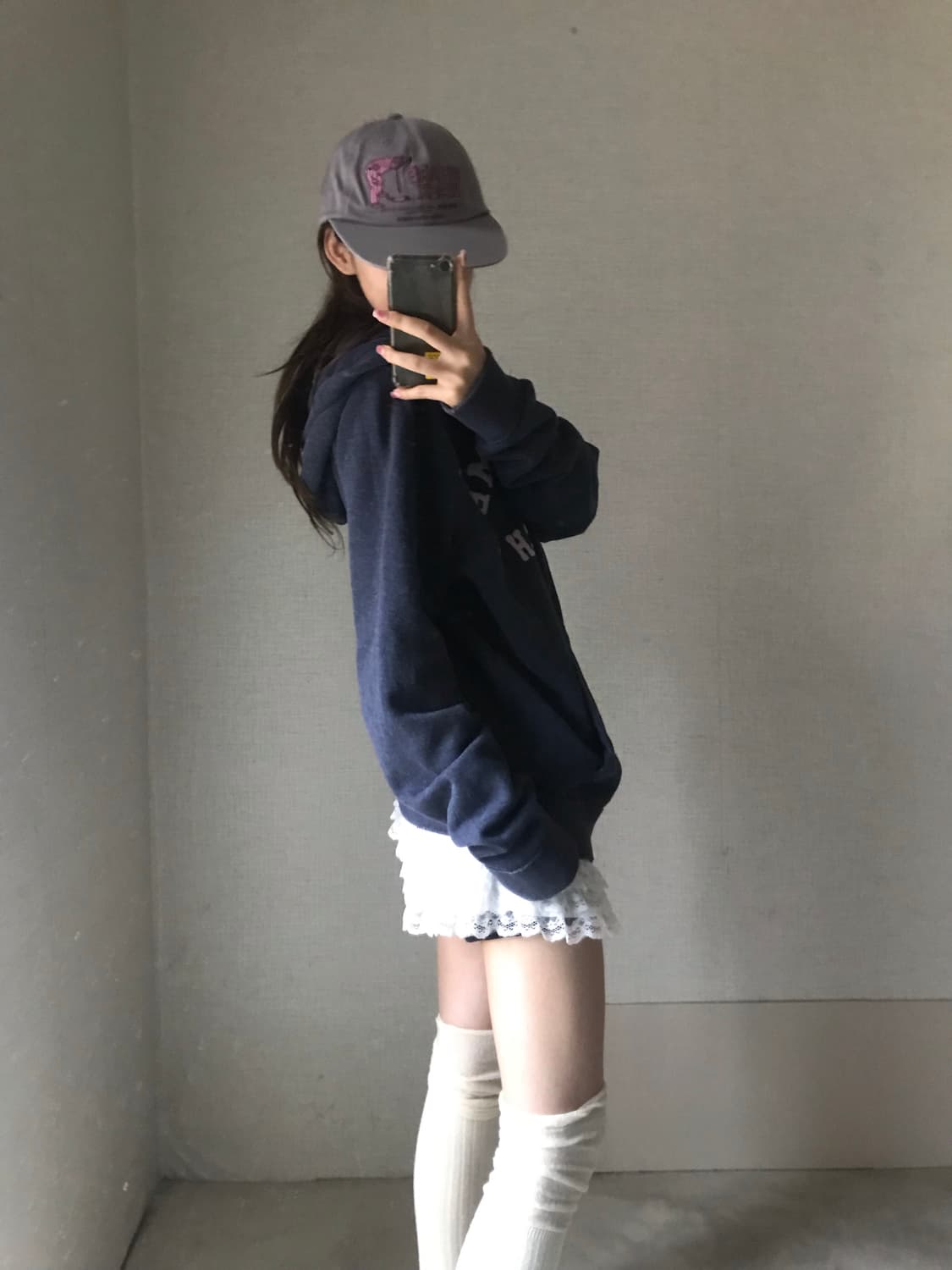 아베크롬비 네이비 핑크 후드집업 상품이미지3