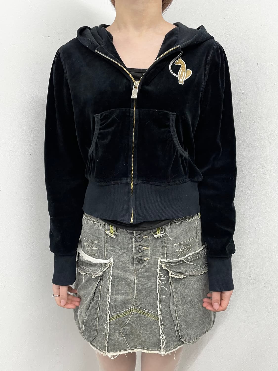 흑청 포켓 스티치 디테일 스커트 상품이미지3