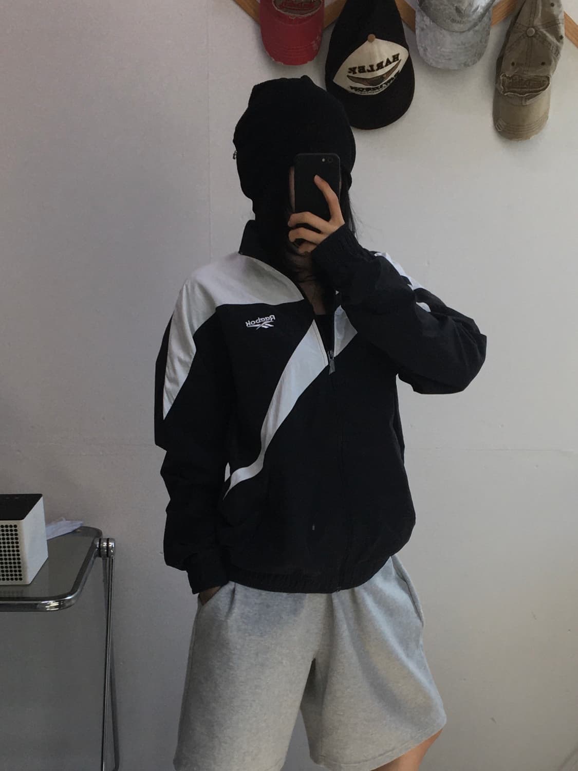 리복 배색 바람막이 자켓 상품이미지2