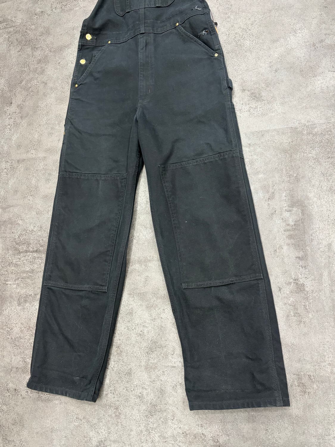 10s 칼하트 블랙 오버롤 더블니 팬츠 상품이미지4