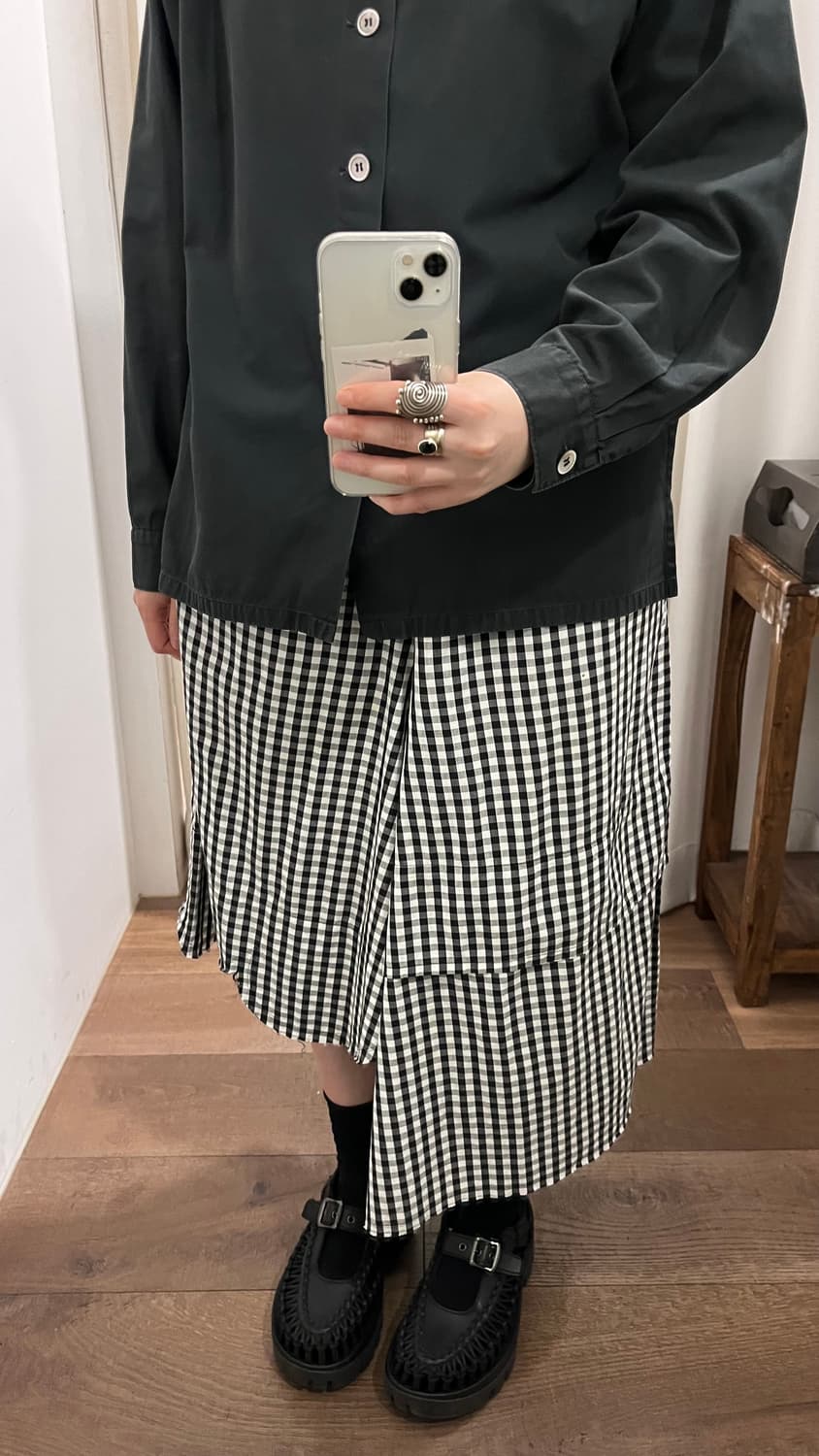 Gingham Check Asymmetry Pants 상품이미지3