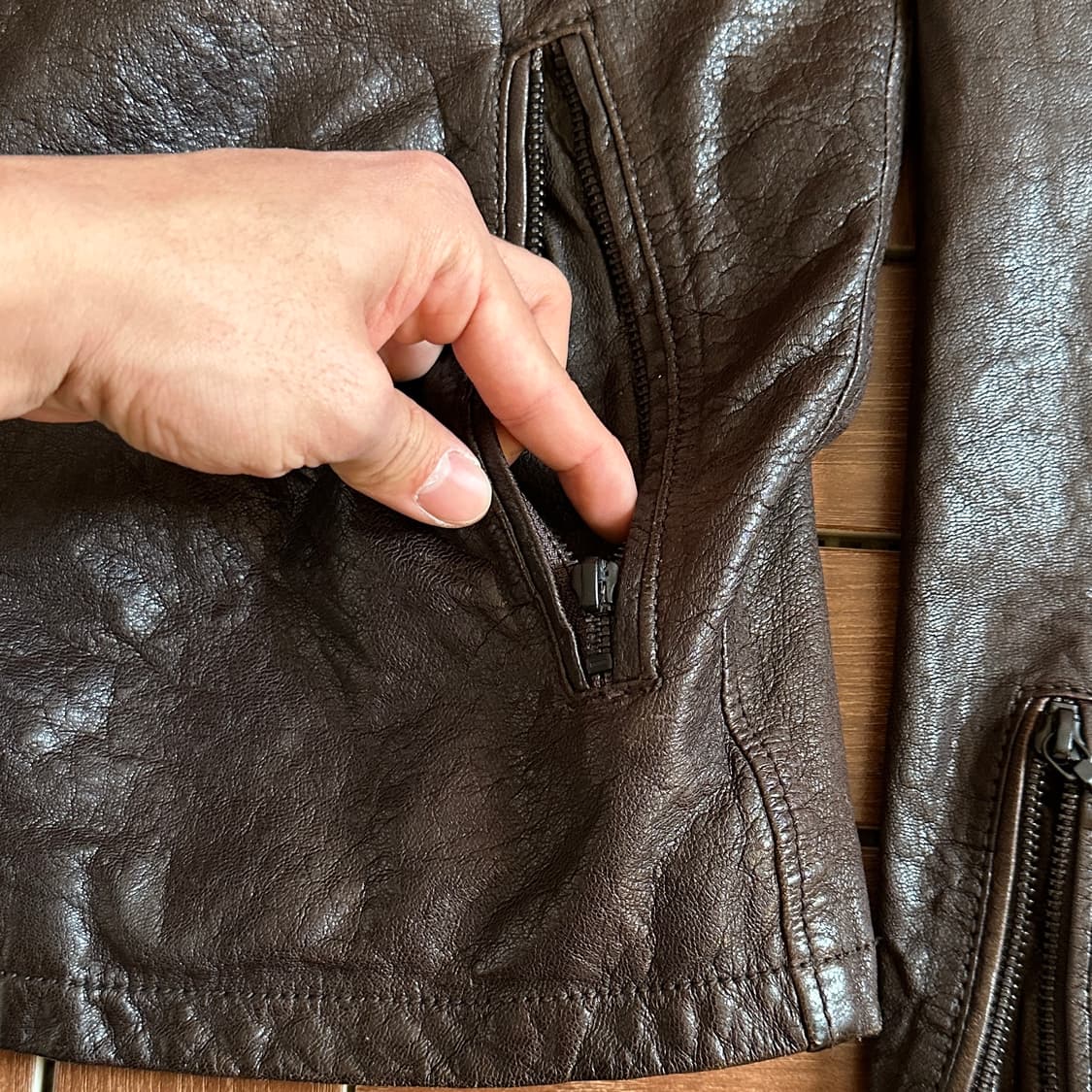 Nano universe goat skin leather jacket 상품이미지10