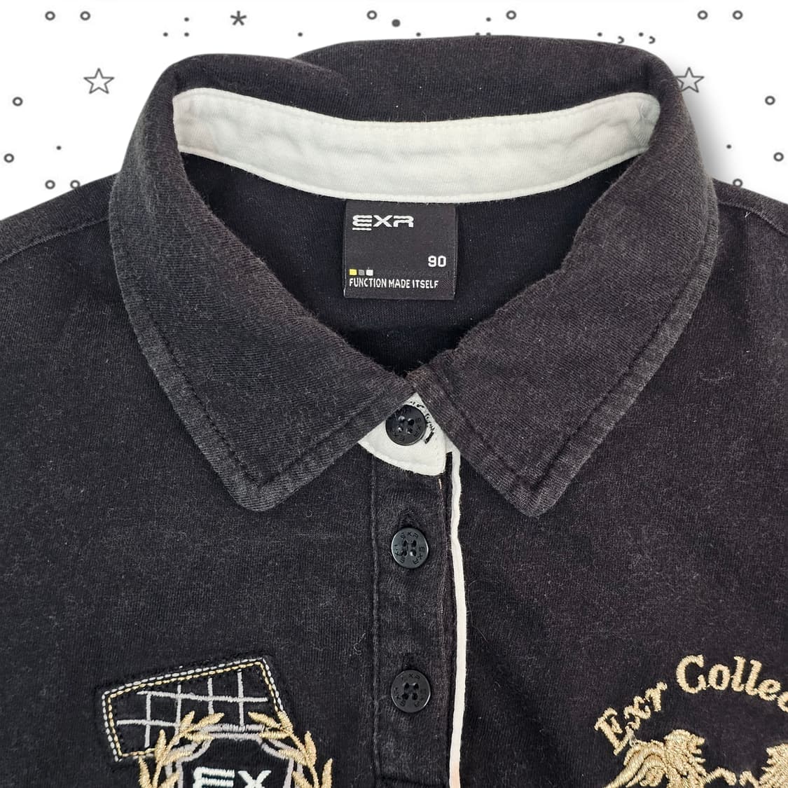 90 EXR 자수 반팔 카라티셔츠 상품이미지3