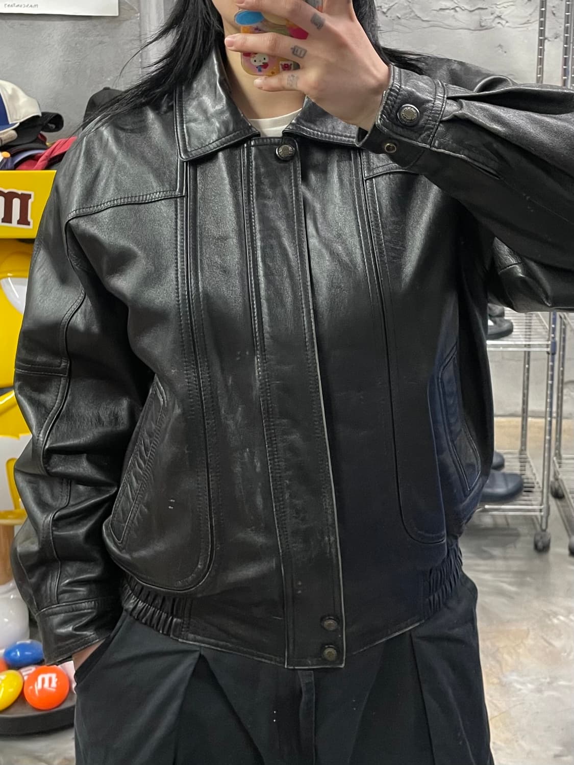 빈티지 쉽스킨 봄버자켓 상품이미지9