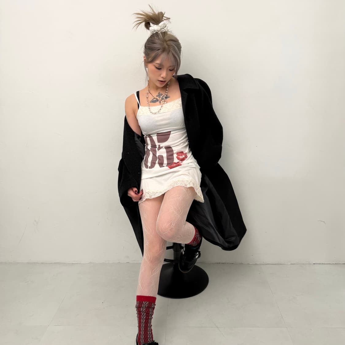 Y2K 그래픽 슬립 미니 원피스 상품이미지1