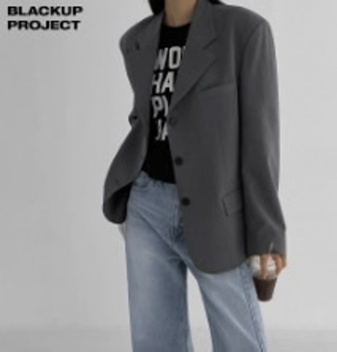 블랙업 바엘라 오버핏 자켓 차콜 상품이미지1