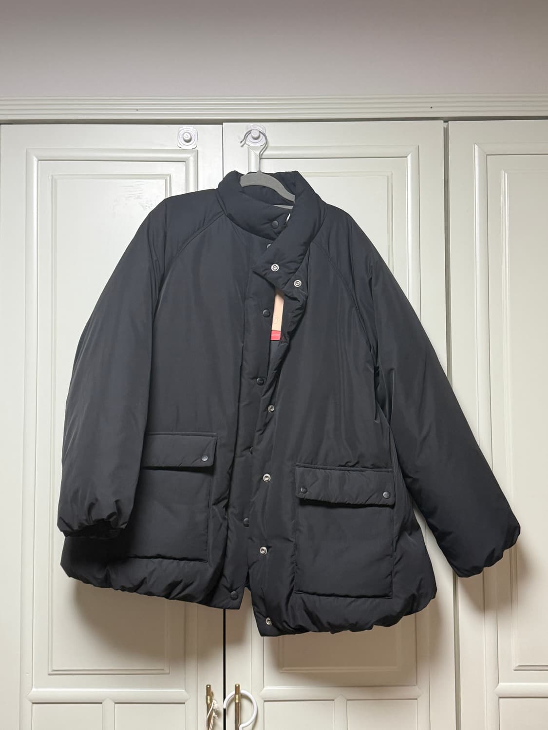 시눈 래글런 하프 다운 자켓 블랙 새상품 상품이미지4