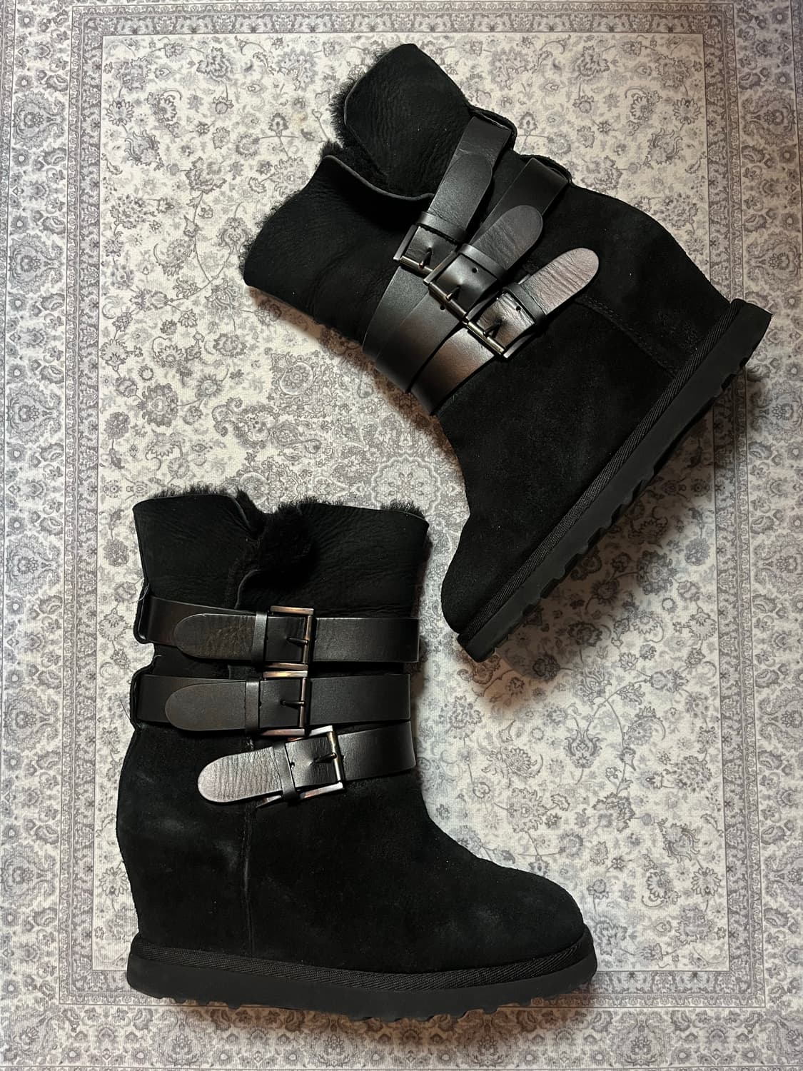 230 Ash 아쉬 히든 웨지 스웨이드 멀티 버클 부츠 상품이미지1