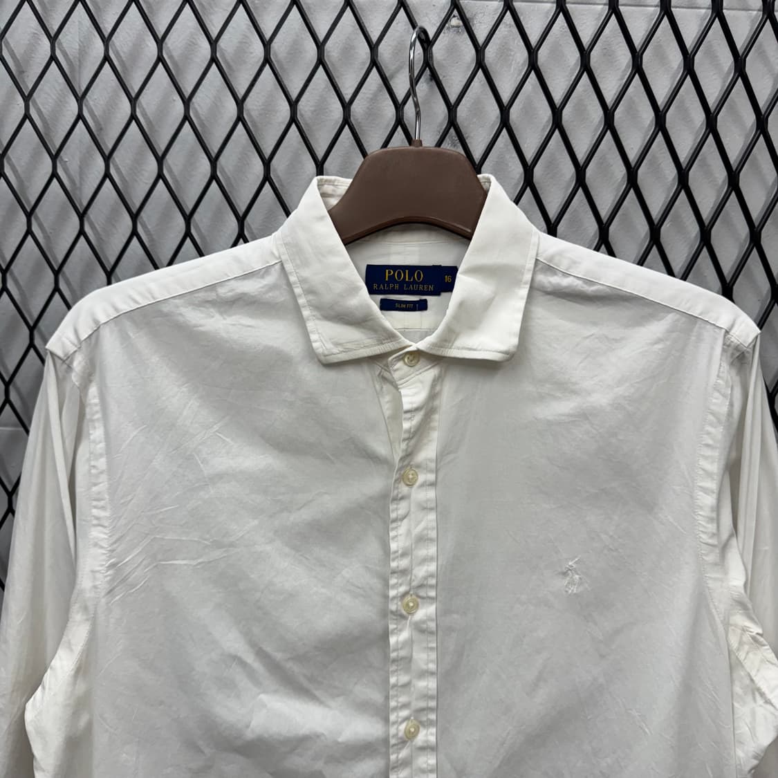 폴로 랄프로렌 솔리드 긴팔 셔츠 화이트 포니 포인트 화이트 상품이미지3