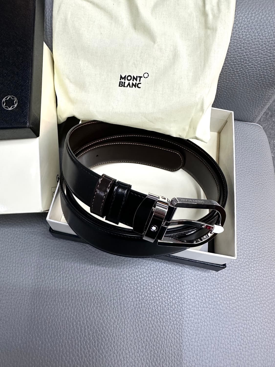 몽블랑 하정우 레더벨트 38157 (새상품) 상품이미지6