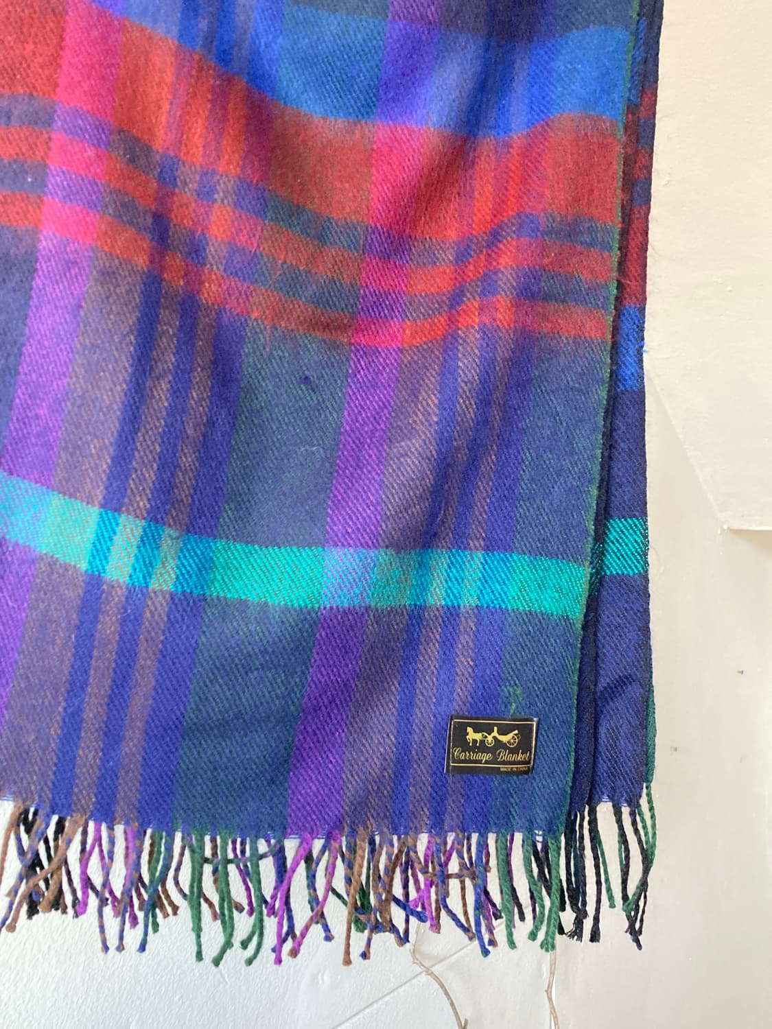 빈티지 블루 체크 머플러 상품이미지2