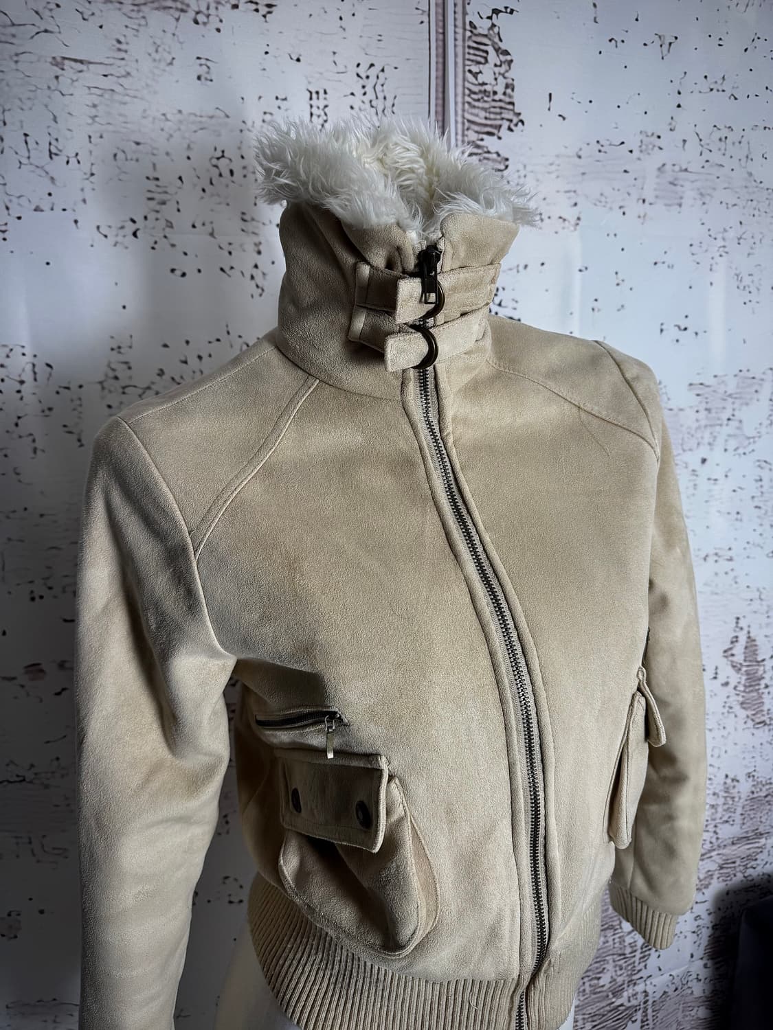 Cropped Suede Zip-Up Jacket 상품이미지3