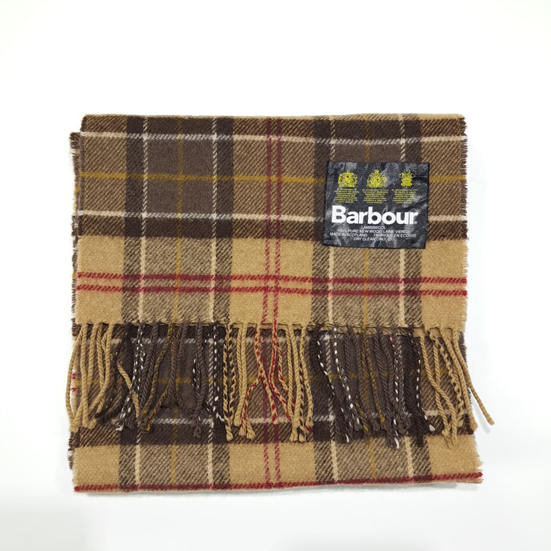 MX518 바버 90s 스코틀랜드판 램스울 베이지 머플러 목도리 상품이미지6