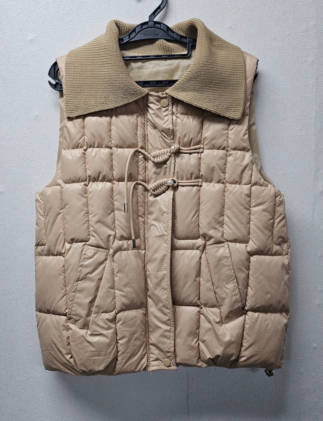 살구색 퀼팅 누빔 조끼  M 상품이미지1