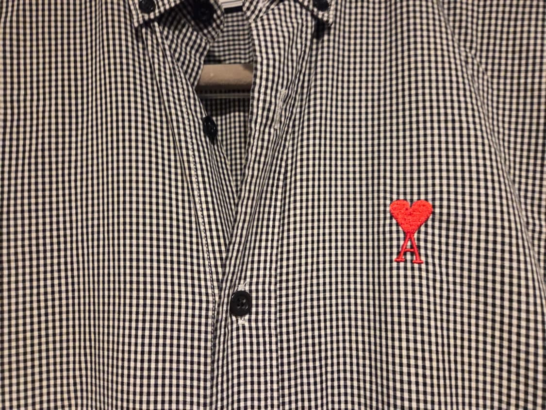 아미 깅엄패턴 버튼다운셔츠  상품이미지4