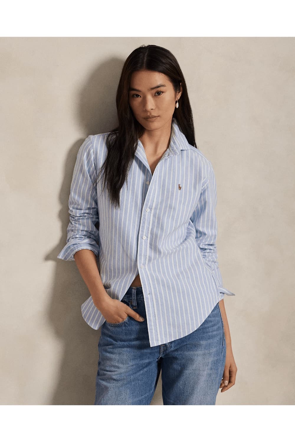 폴로 여성 스트라이프 옥스포드 코튼 셔츠 상품이미지2