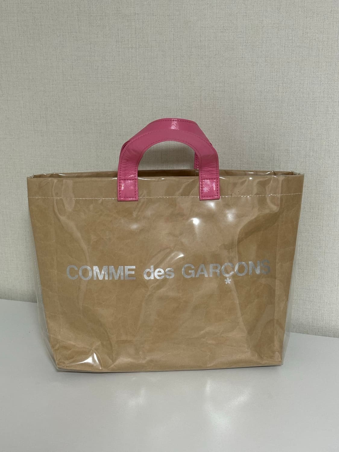 Comme des Garcons Girl 핑크 핸들 PVC 토트백 상품이미지3