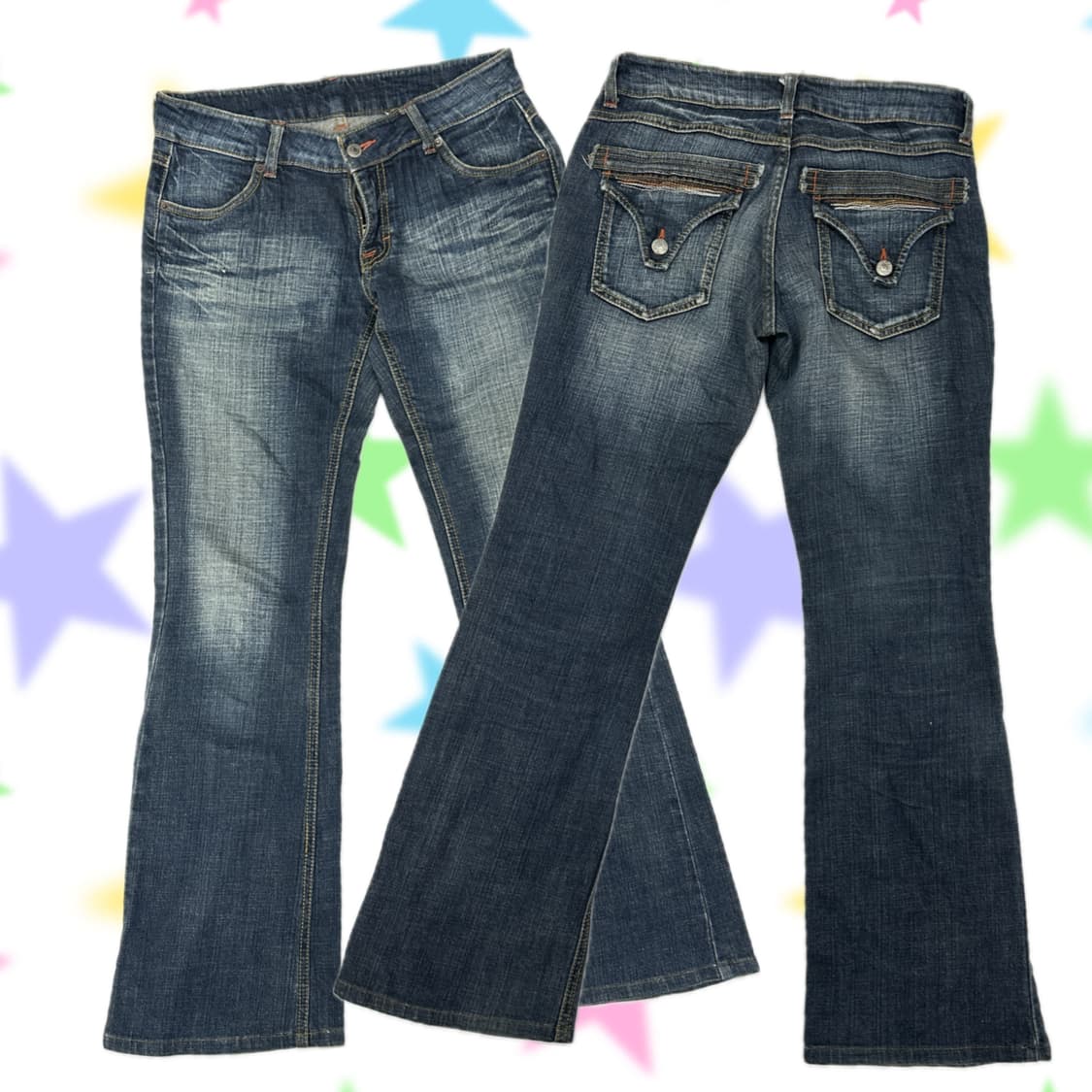 ⭐️y2k 빈티지 워싱 데님 부츠컷 팬츠⭐️ 데코라 오네갸루 보헤미안 상품이미지1