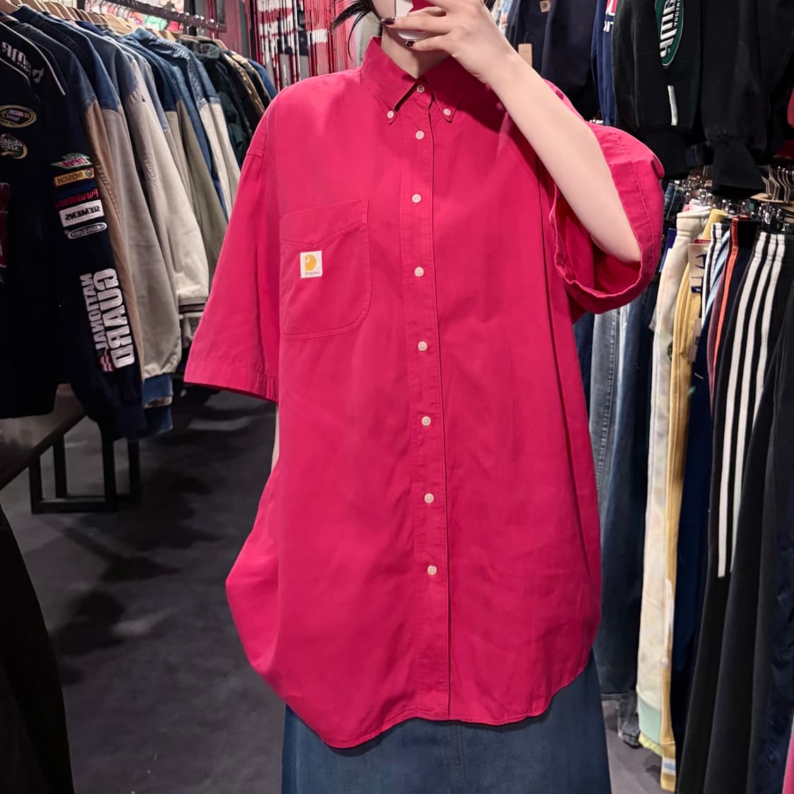 [IM] Carhartt 칼하트 반팔 셔츠 핑크 상품이미지3