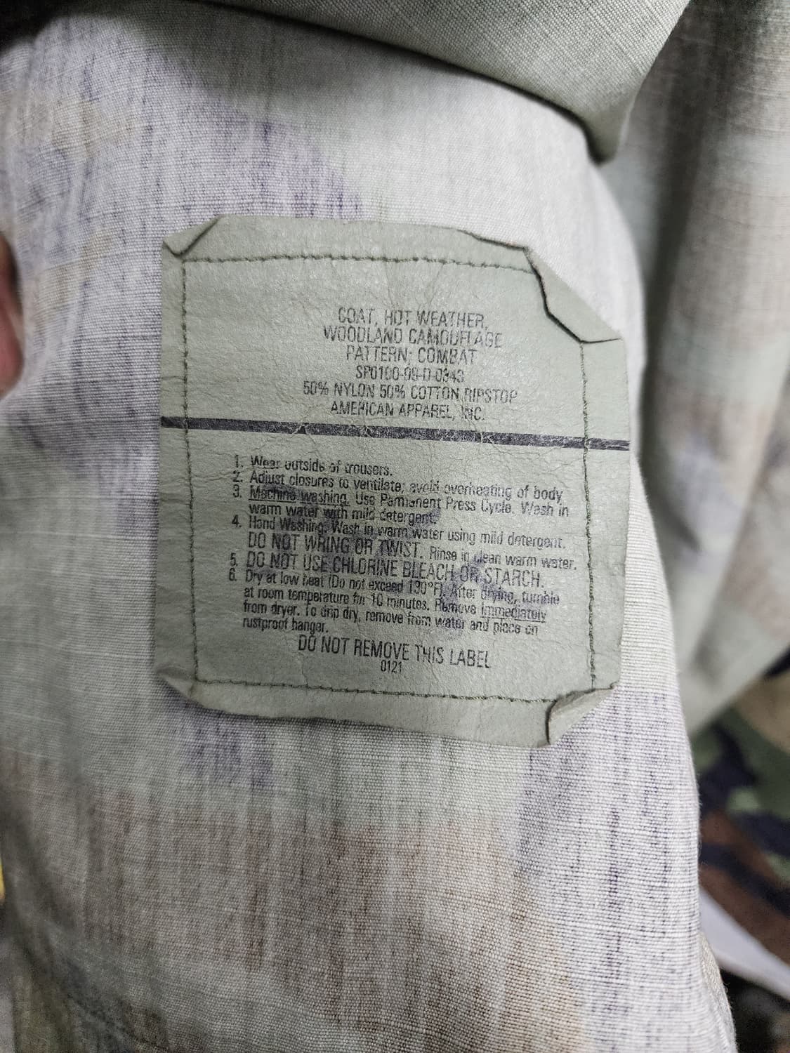 미군 밀리터리 우드랜드 카모 밀리터리 자켓 상품이미지6