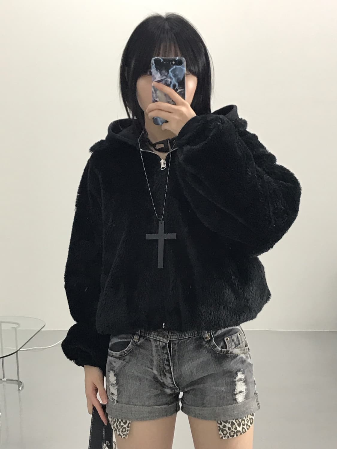 Jpn Poly Black Fur Jackets 상품이미지2