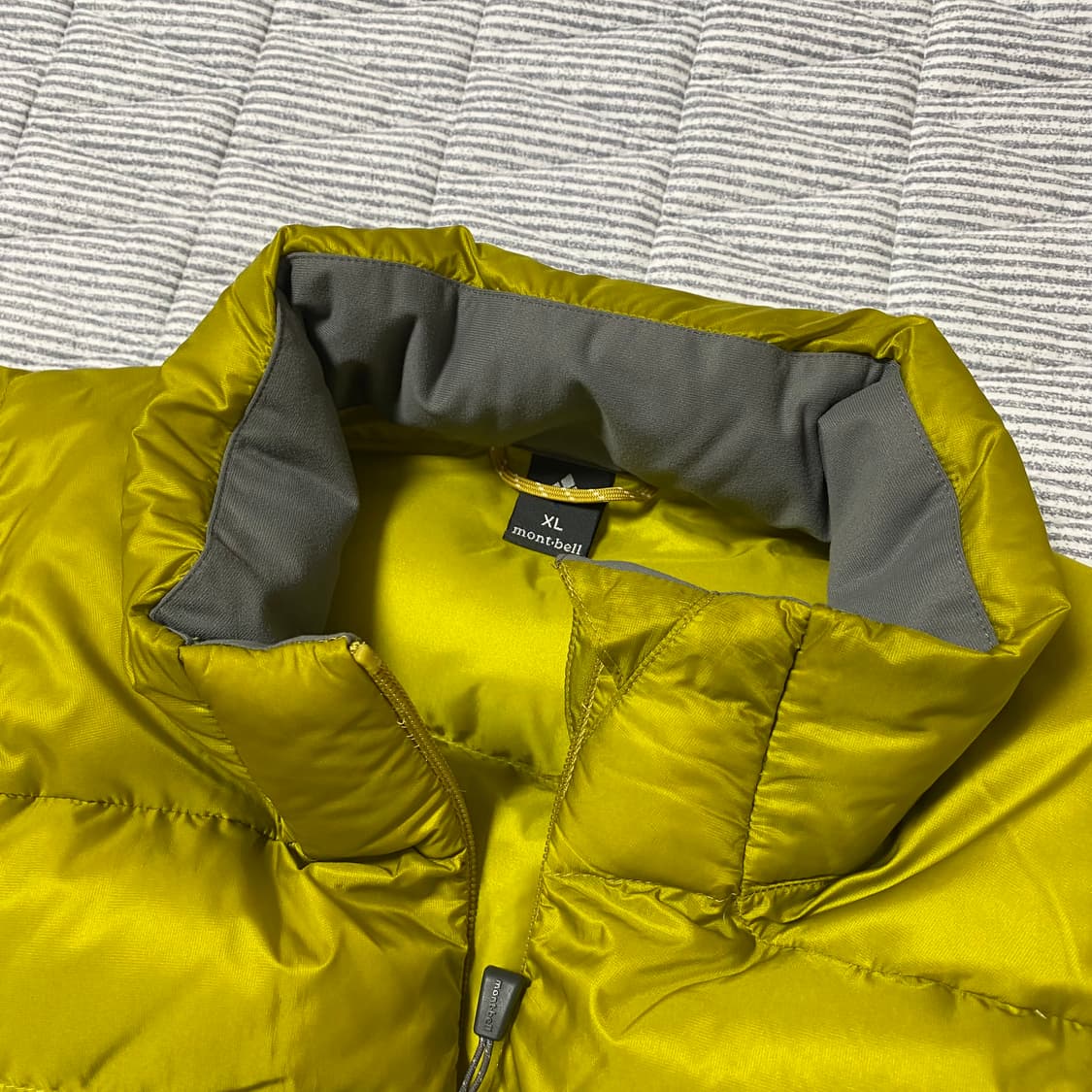몽벨 라이트 알파인 다운 자켓 패딩 오일 옐로우 XL 상품이미지2