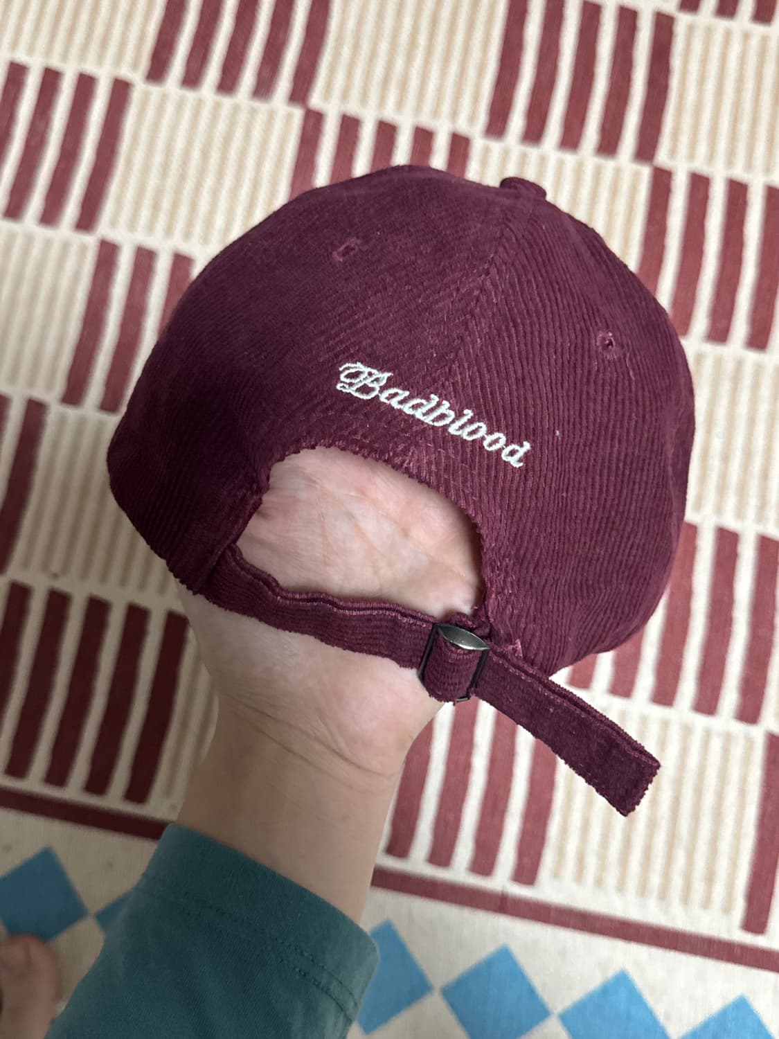 배드블러드 j’adore forever 버건디 골덴 볼캡 상품이미지2