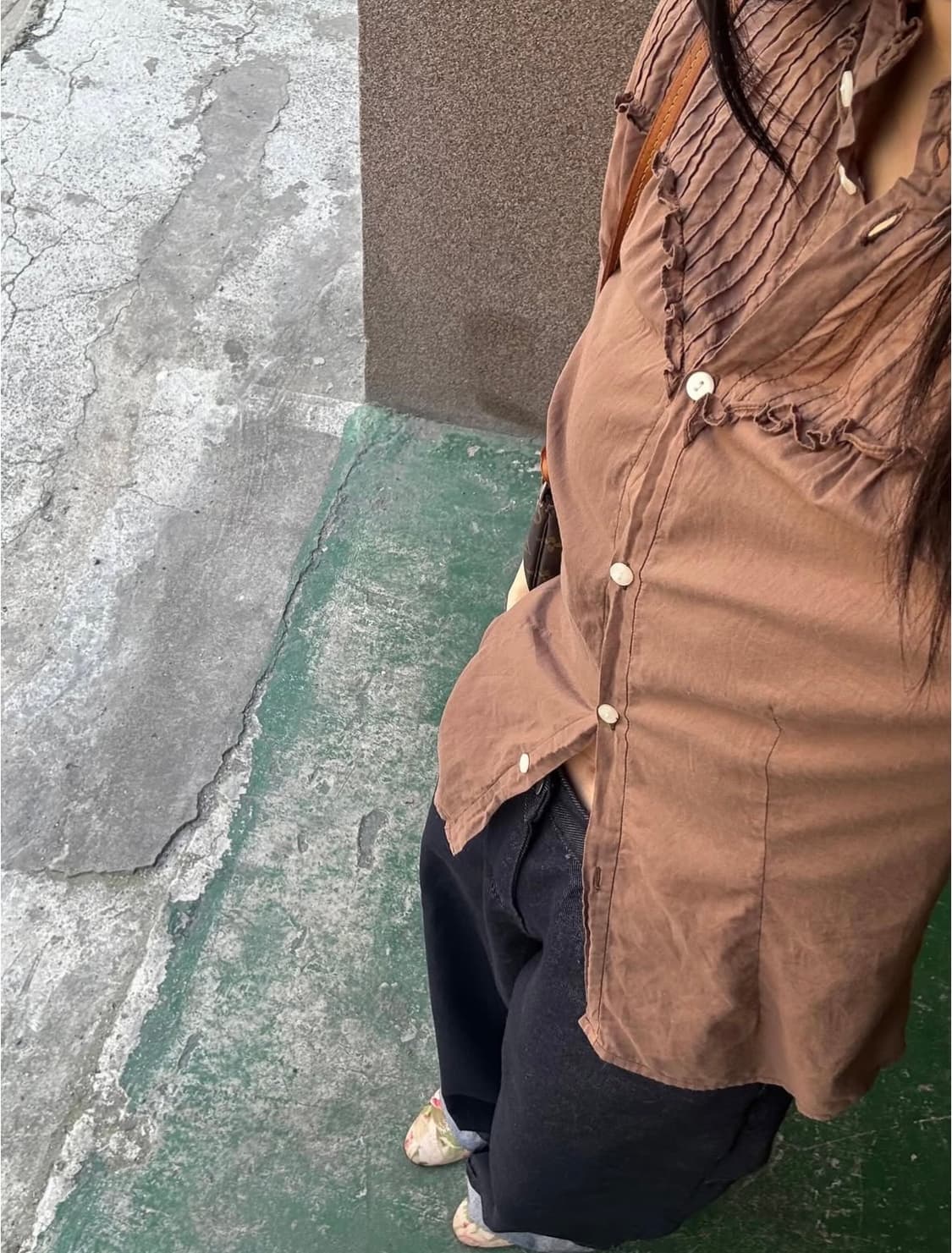 빈티지 핀턱 코튼 블라우스 상품이미지4