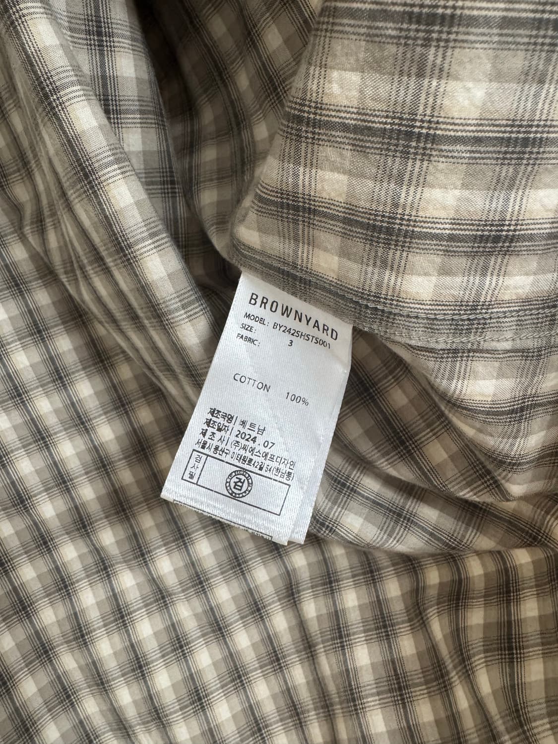 BROWNYARD 체크 셔츠 사이즈 3 브라운야드 상품이미지2