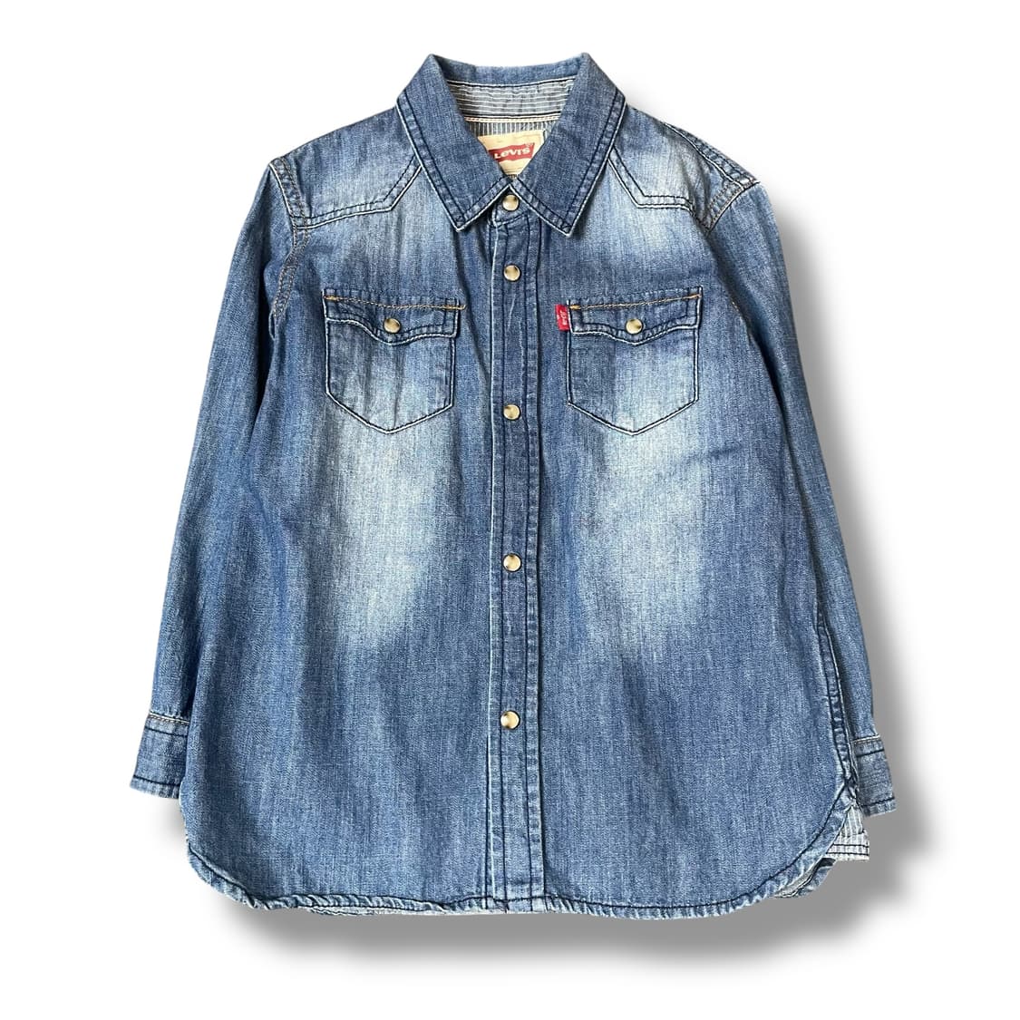 리바이스 키즈 중청 레드탭 투포켓 데님 긴팔 셔츠 110 상품이미지1