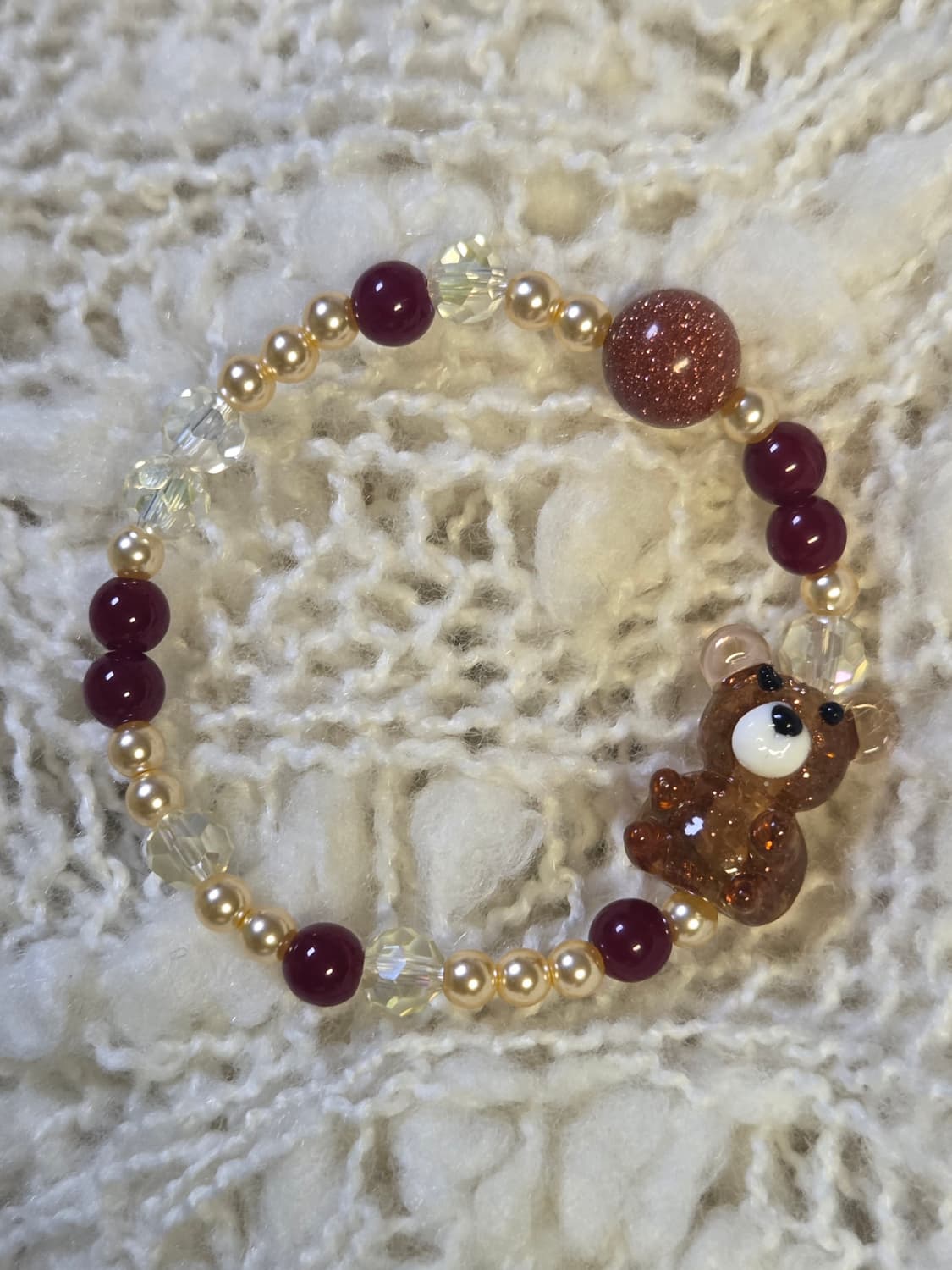 [핸드메이드] 곰돌이 비즈팔찌 상품이미지1