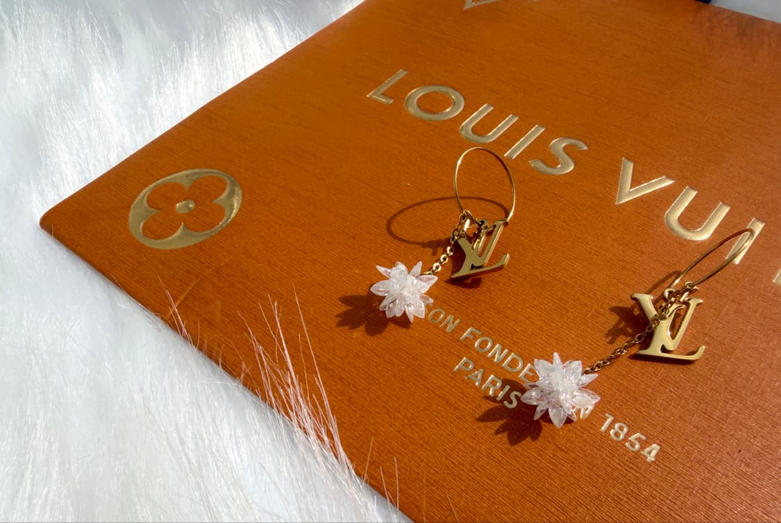 LV 언발 드롭 큐빅 이어링 상품이미지5