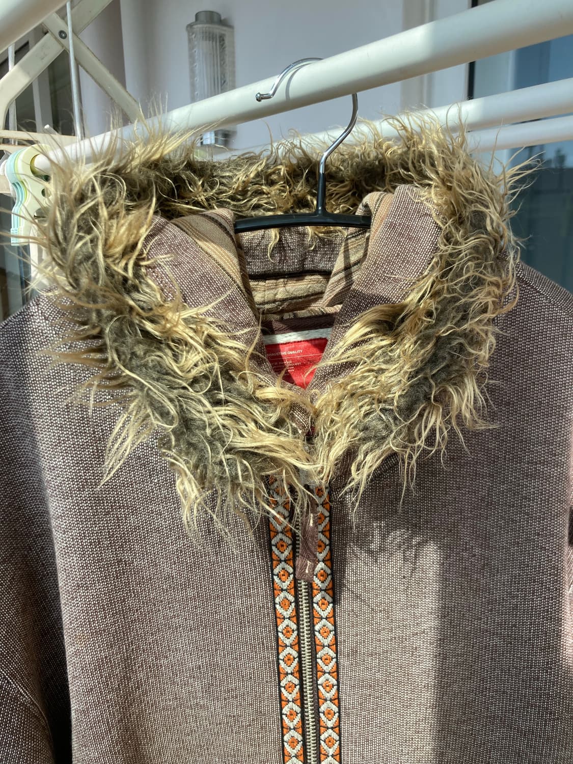 빈티지 퍼 에스닉 후드집업 자켓 상품이미지2