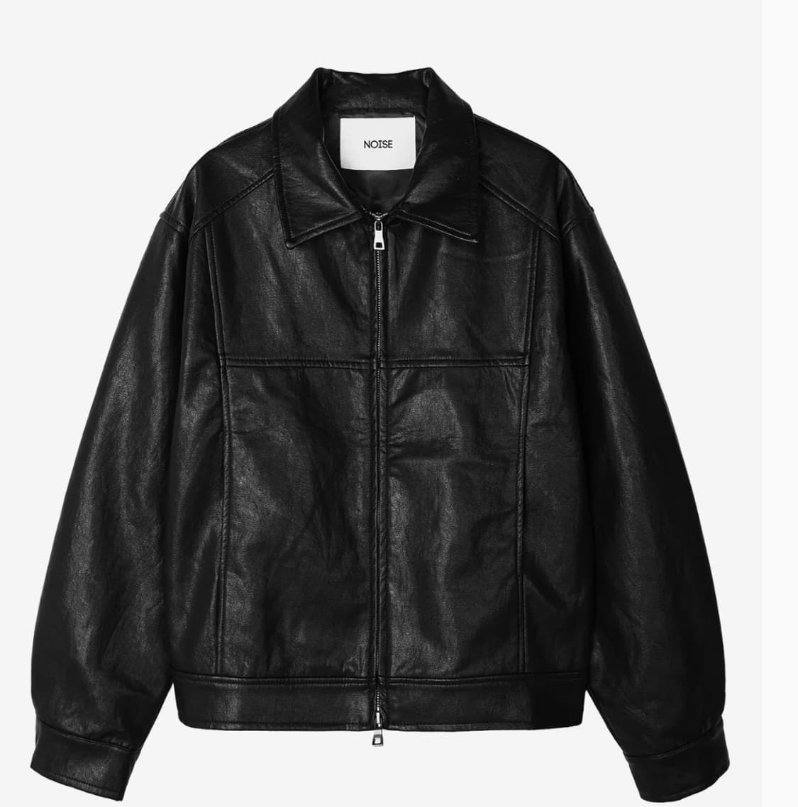 노이즈 신세틱 레더 투웨이 싱글 자켓 - 블랙 XL 상품이미지2