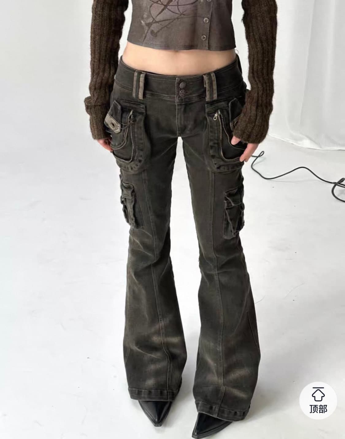 Folwers birds market vintage cargo pants 상품이미지3