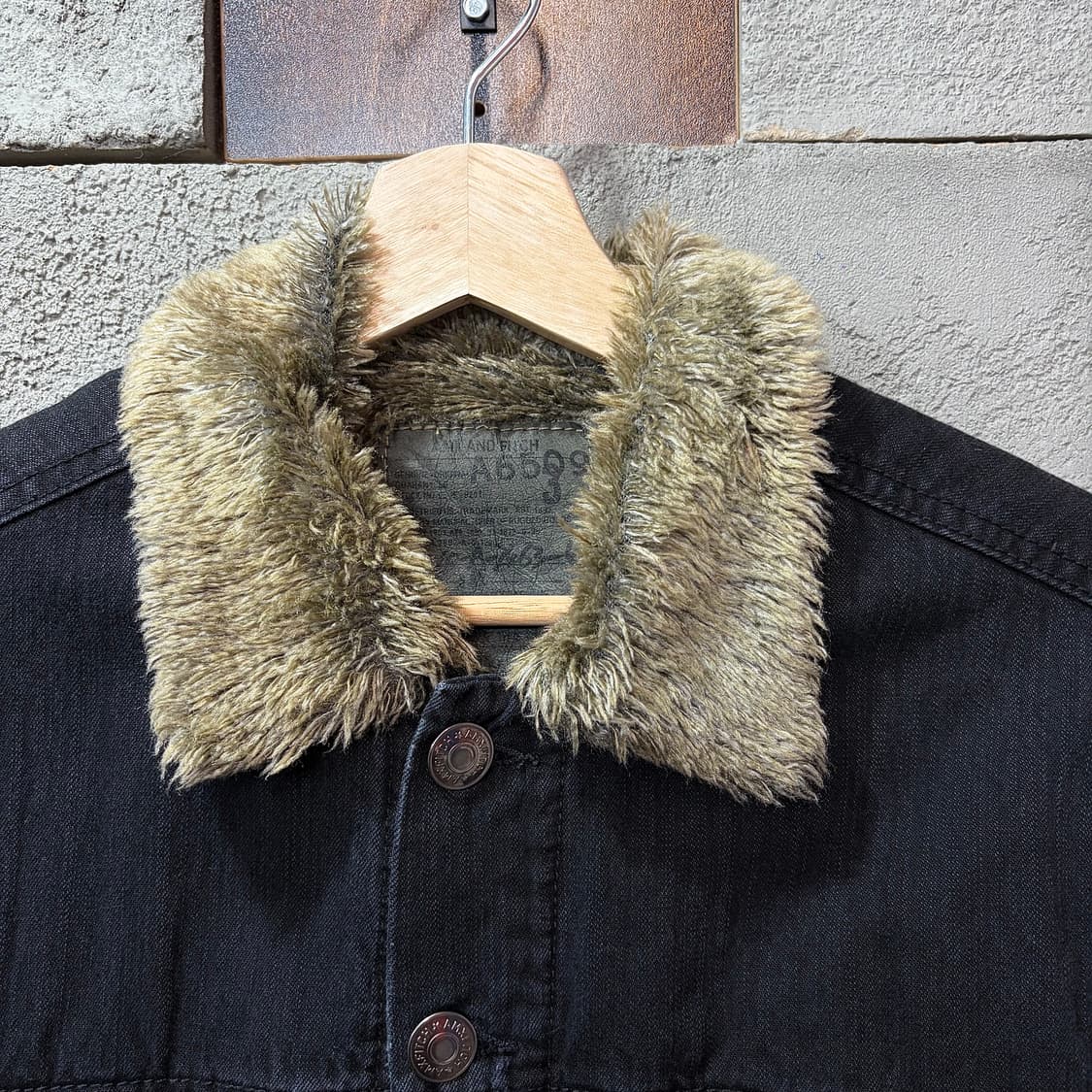 AMX AND FITCH 쉐르파 블랙 데님 자켓 (M) 상품이미지2