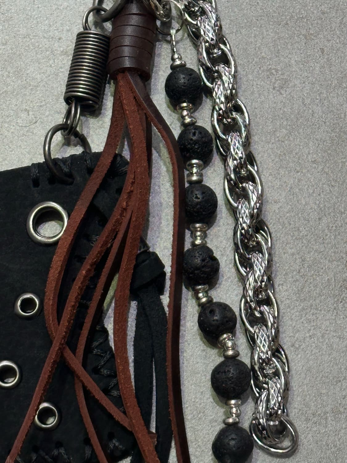 New🖤Mixed leather - 믹스 레더 키체인BR 상품이미지2