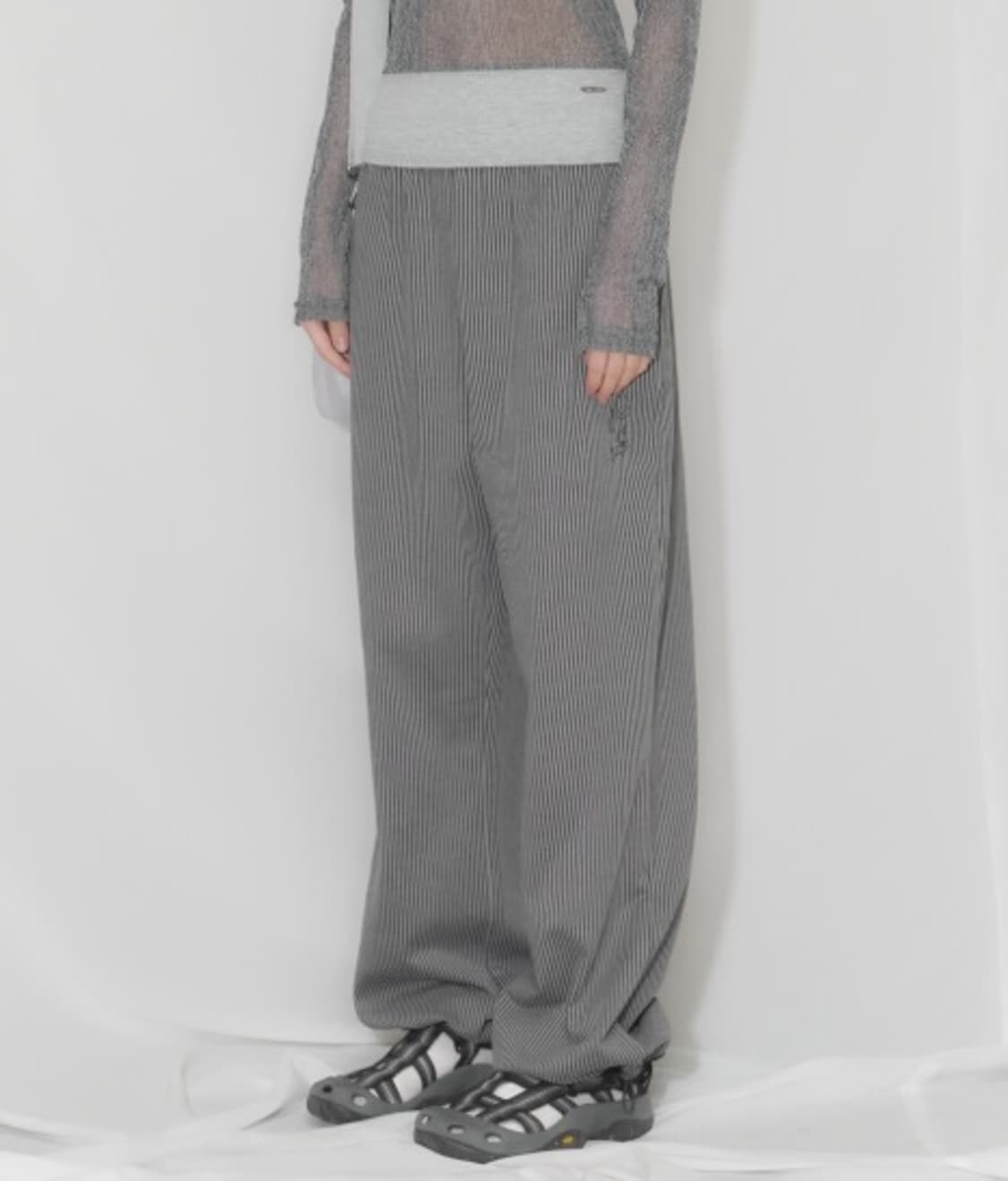 탠스댄스 (파히섬) Stripe easy pants_black 상품이미지2