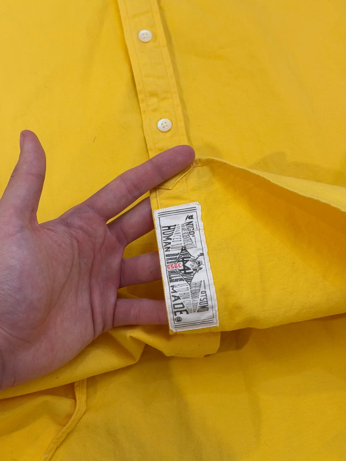 휴먼메이드 하트로고 옥스포드 셔츠 옐로우 상품이미지5