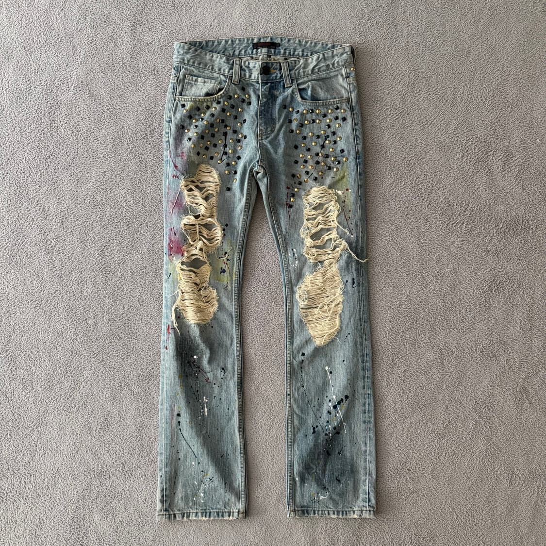 Jury black stud painting jeans 상품이미지1