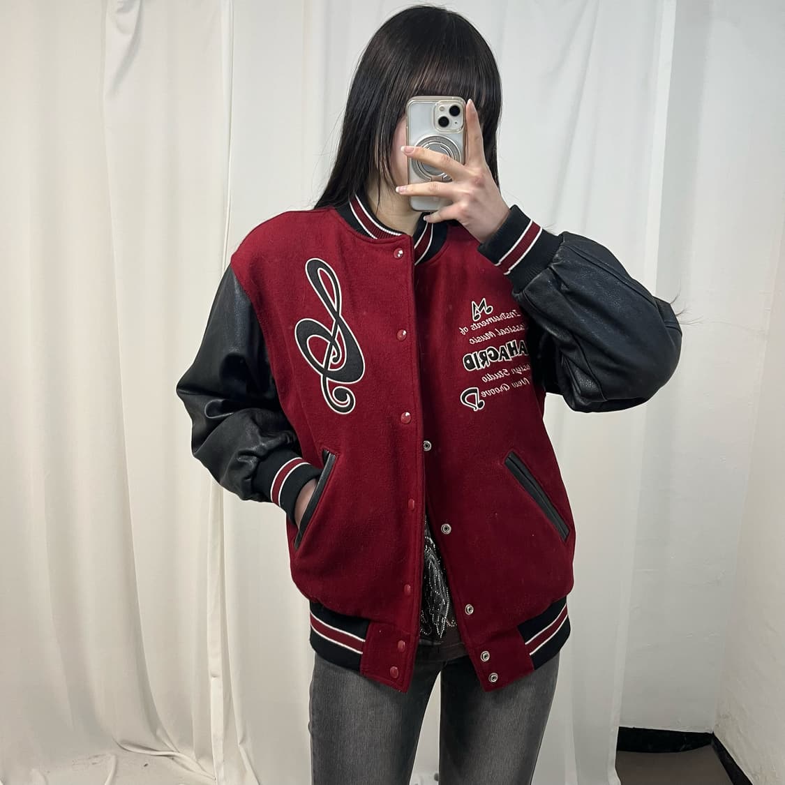 Mahagrid Wool Varsity Jacket 상품이미지2