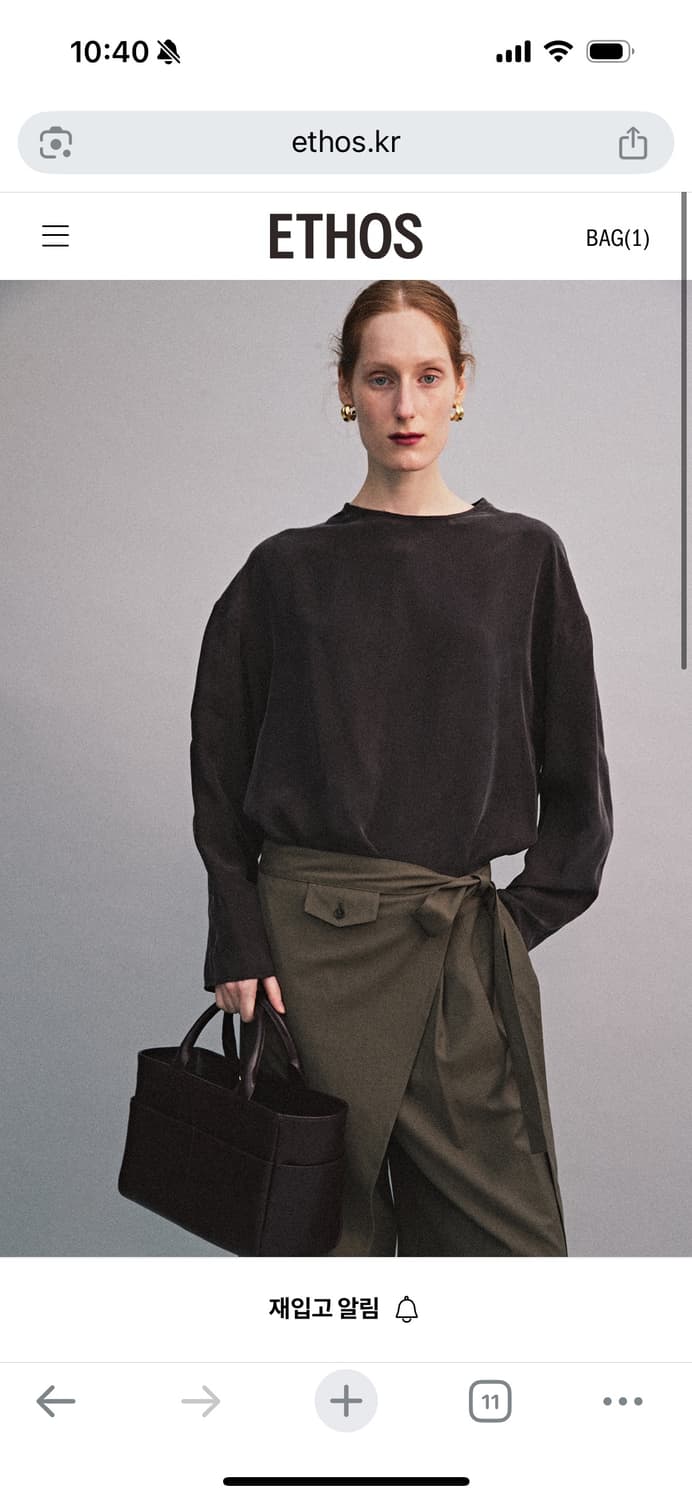 새) CUPRA SILHOUETTE BLOUSE 딥브라운 상품이미지3