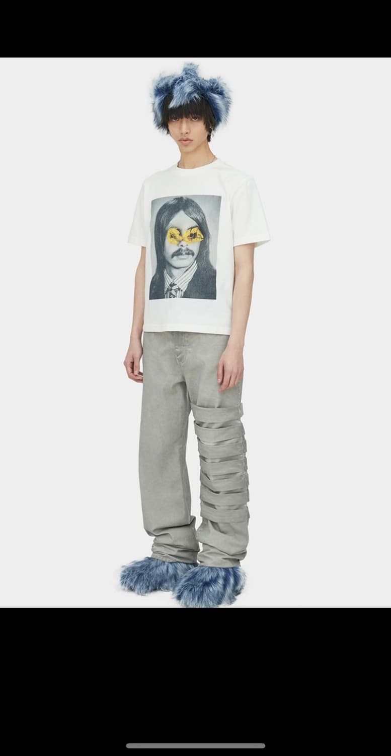 kusikohc 그레이 하프 플라스터 데님팬츠 상품이미지5