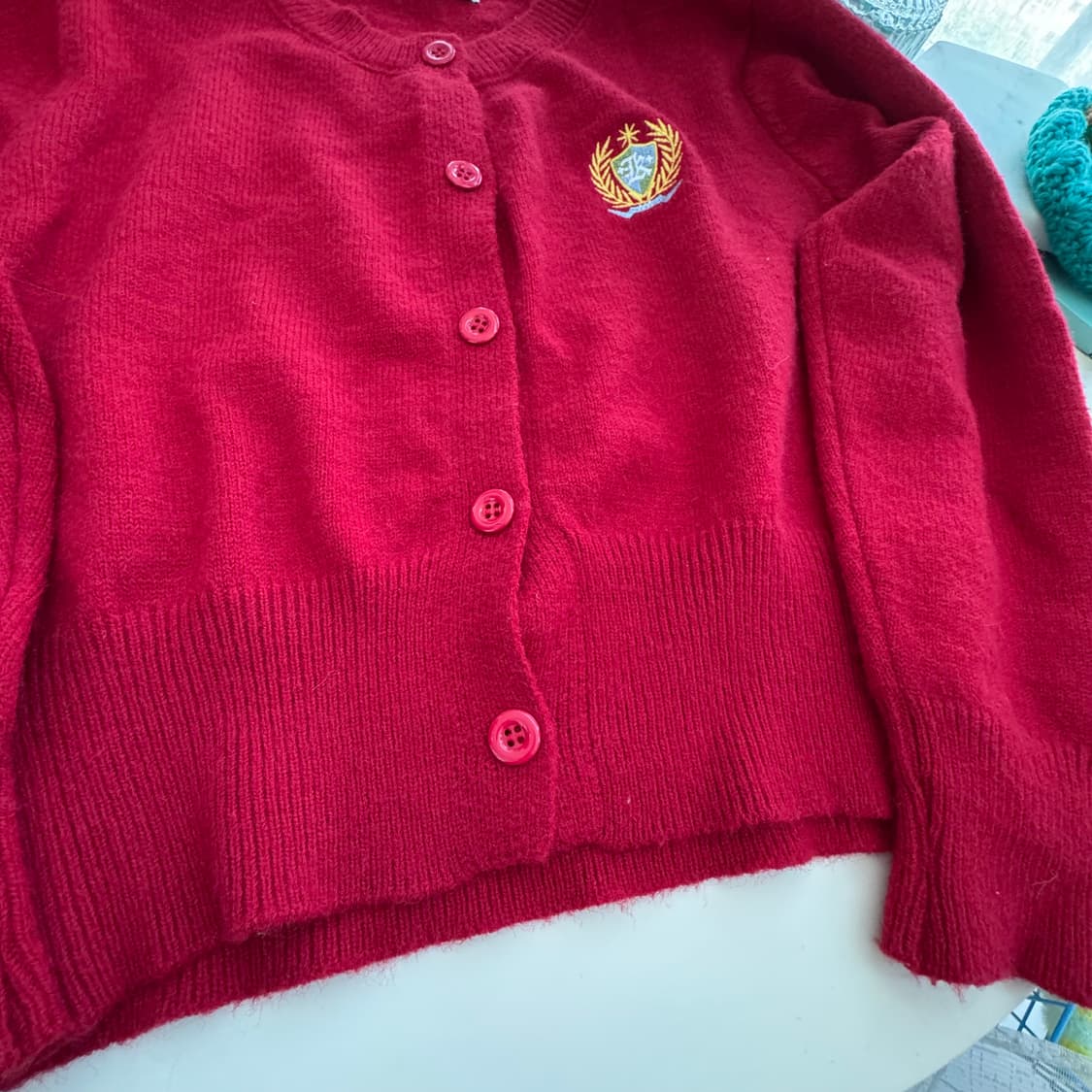 레드 와펜자수 니트 가디건 상품이미지5