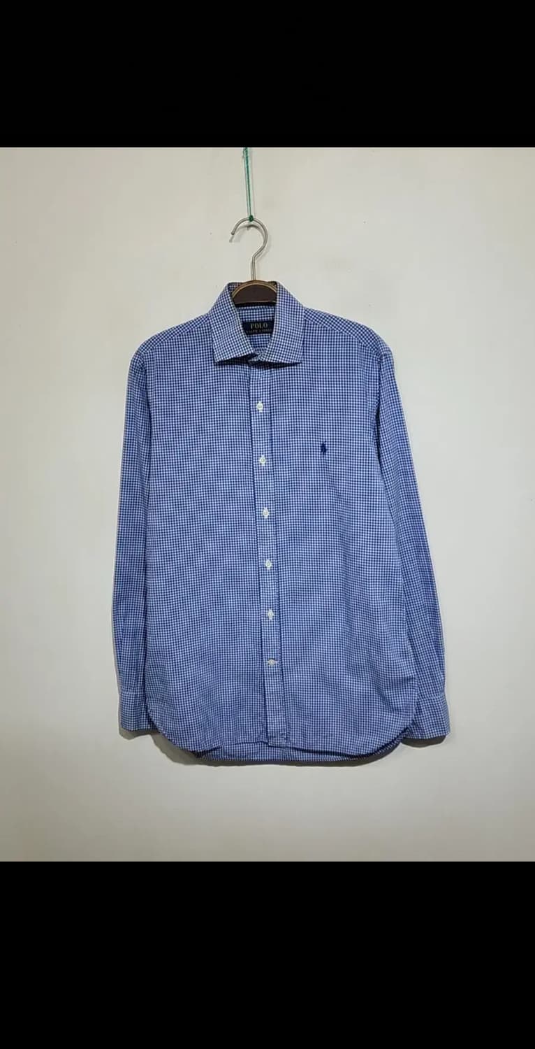 (S) 랄프로렌 폴로 셔츠 체크 남방 로고 캐주얼  상품이미지1