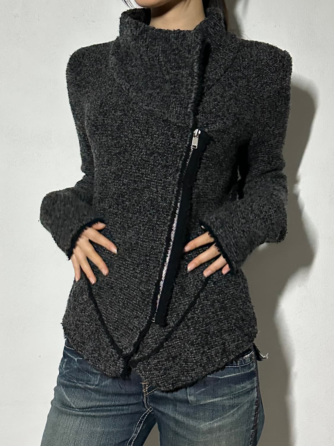 마쥬 니트 라이더 자켓 상품이미지1