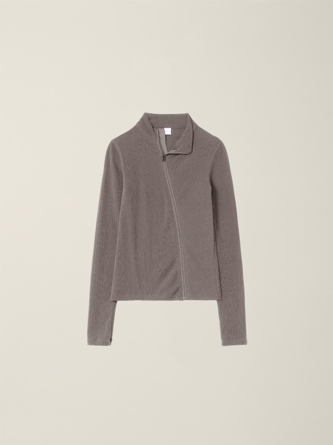 EE curved ribbed zip-up modern mocha 상품이미지1