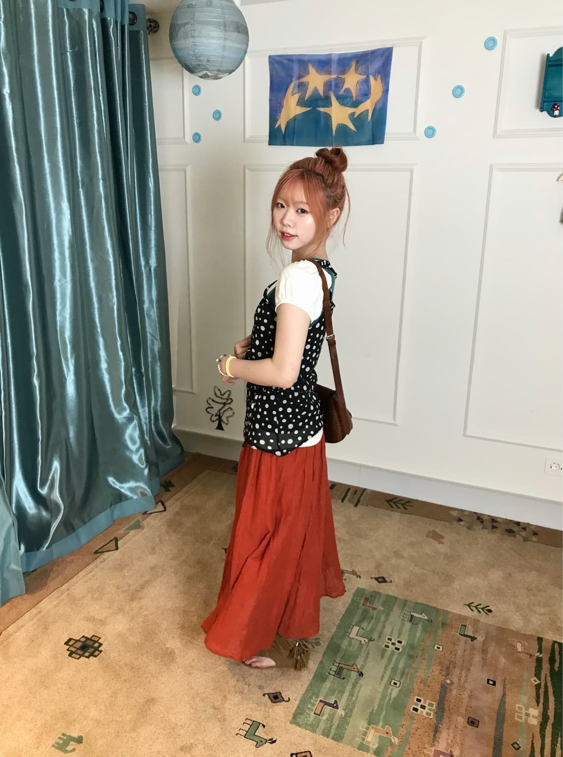 자연스럽게 퍼지는 실루엣이 귀엽고 보헤미안 소녀 무드••🍅✨ 상품이미지3